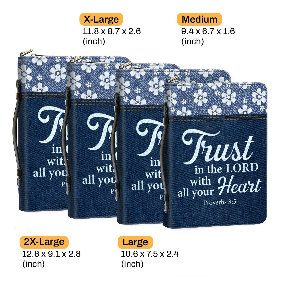 Proverbs 3:5 | Awesome Personalized Bible Cover, Trust In The Lord With All Your Heart, Christian Gift, Bible Covers Jesus Gifts